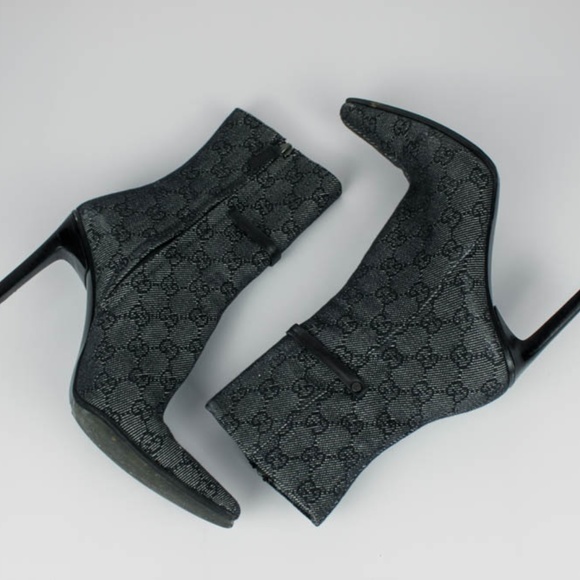 Gucci  | Monogram Heeled Booties sz 6.5 - Picture 1 of 8